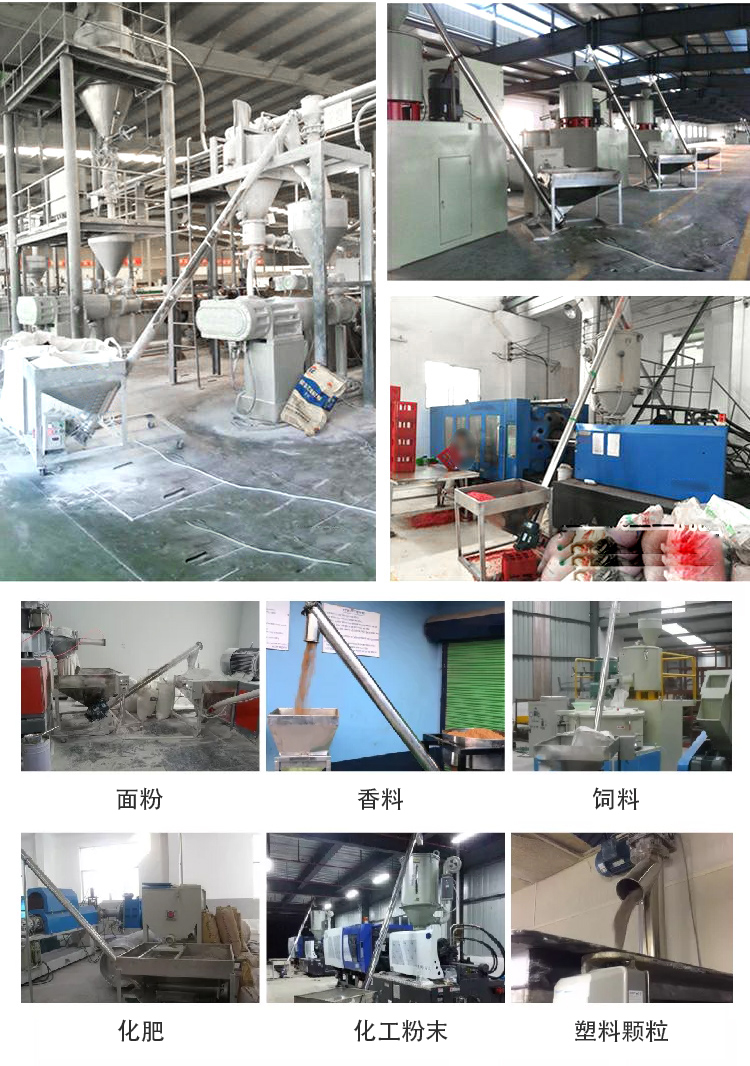 傾斜螺旋輸送機(jī)適用范圍：建材行業(yè)，化工行業(yè)，電力行業(yè)，煤炭行業(yè)，食品行業(yè)，造紙行業(yè)等
